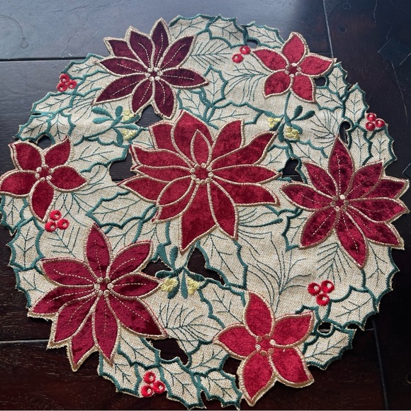 Seasonal Placemat Set Of 6 ~Hearts, Shamrocks, Flowers, Leaves, Poinsettias - Picture 14 of 15